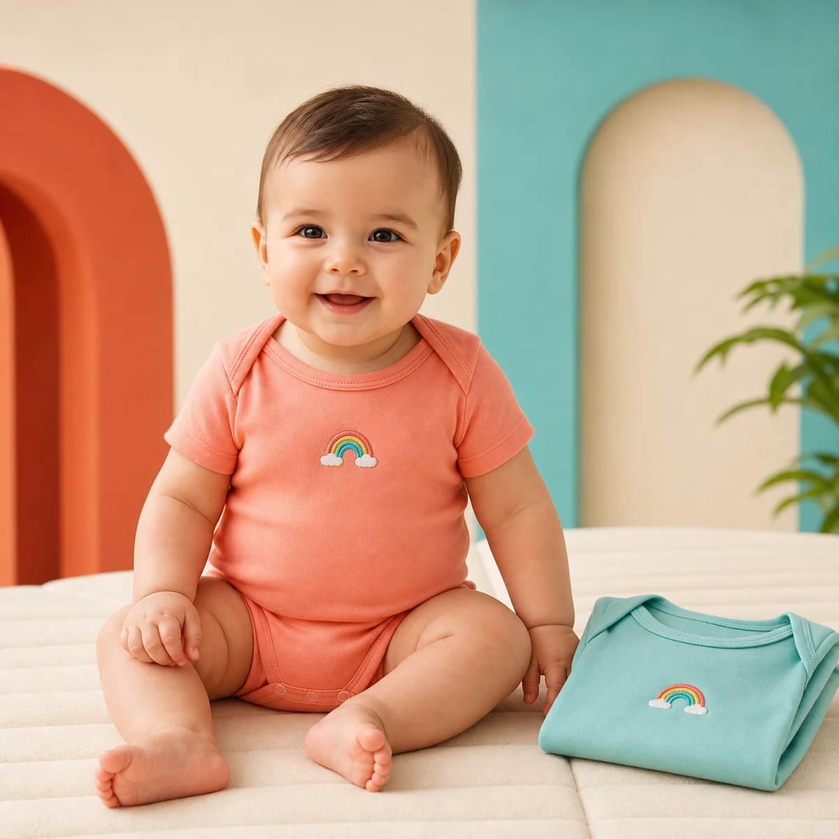 Body Bebê Manga Curta 100% Algodão — RN ao G